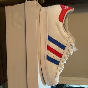 Red white and blue adidas